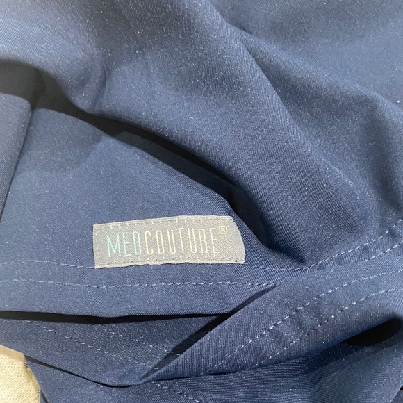 Med Couture Deep Blue Scrub Top - Picture 1 of 6